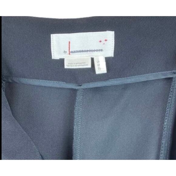 NEW Anthropologie Zinnia Trouser Asymmetrical Tulip Flare Black Trouser Size 8 - Picture 4 of 6